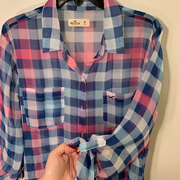 Sheer plaid blouse - Picture 3 of 3